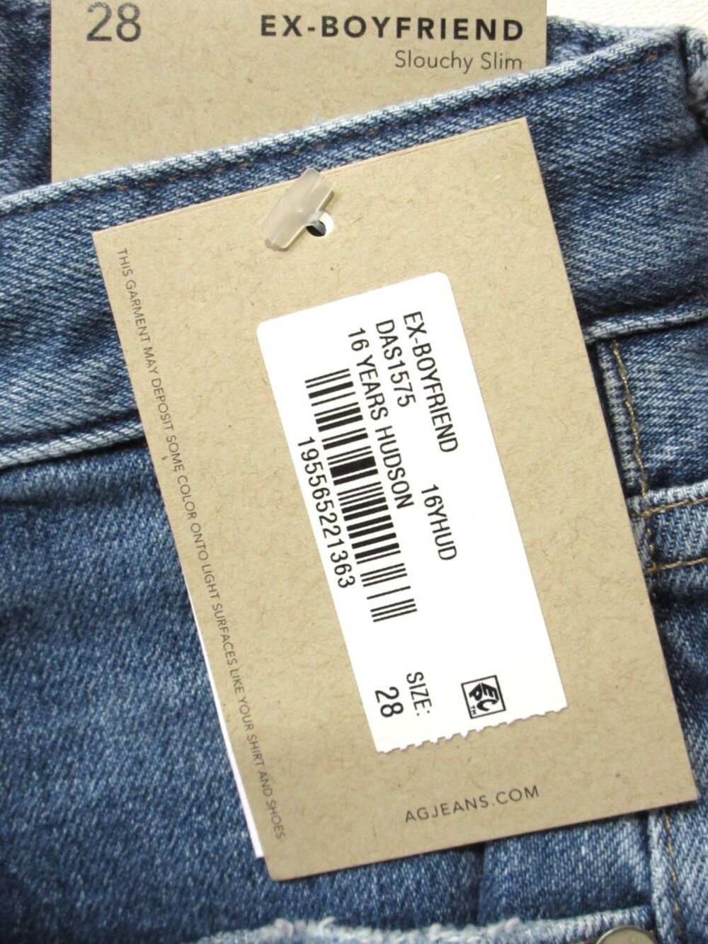 NWT Adriano Goldschmied AG Ex-Boyfriend Slim in 16 Years Hudson Slouchy Jeans 28 - Picture 8 of 11
